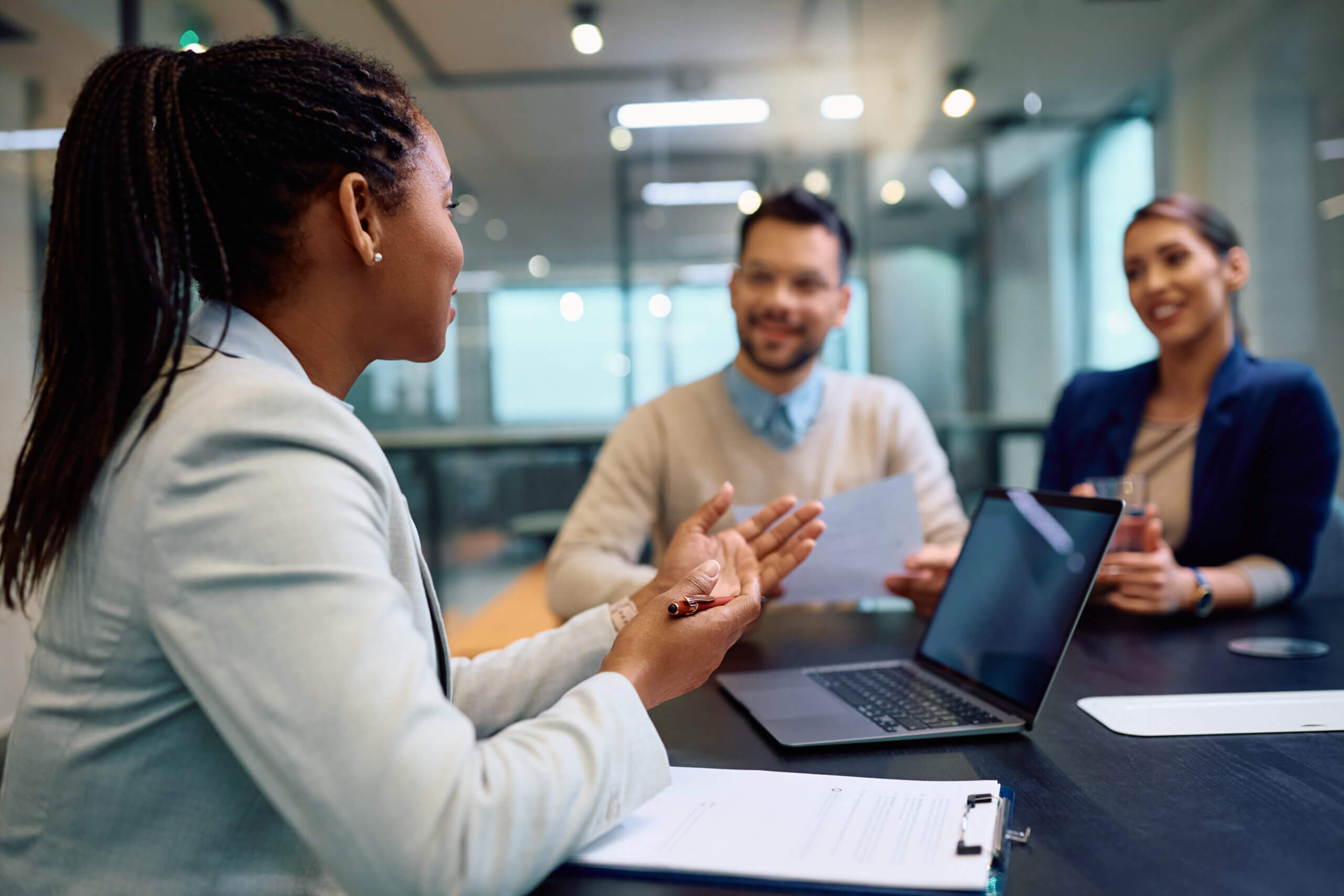 A group meeting in an office